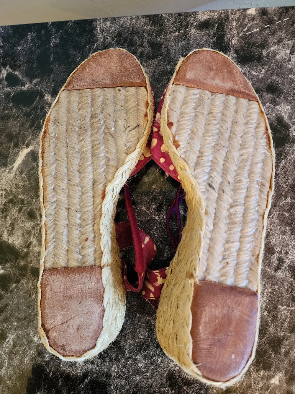Lauren Ralph Lauren Magenta and Cream Leopard-Print Espadrille Wedges